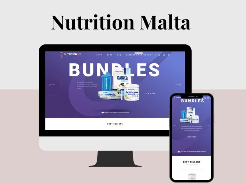 Nutrition Malta clinic site, with consultation packages and online booking