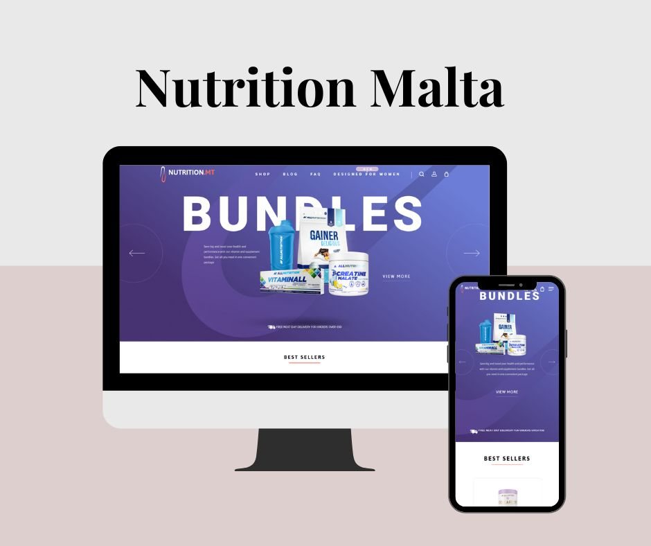 Nutrition Malta clinic site, with consultation packages and online booking