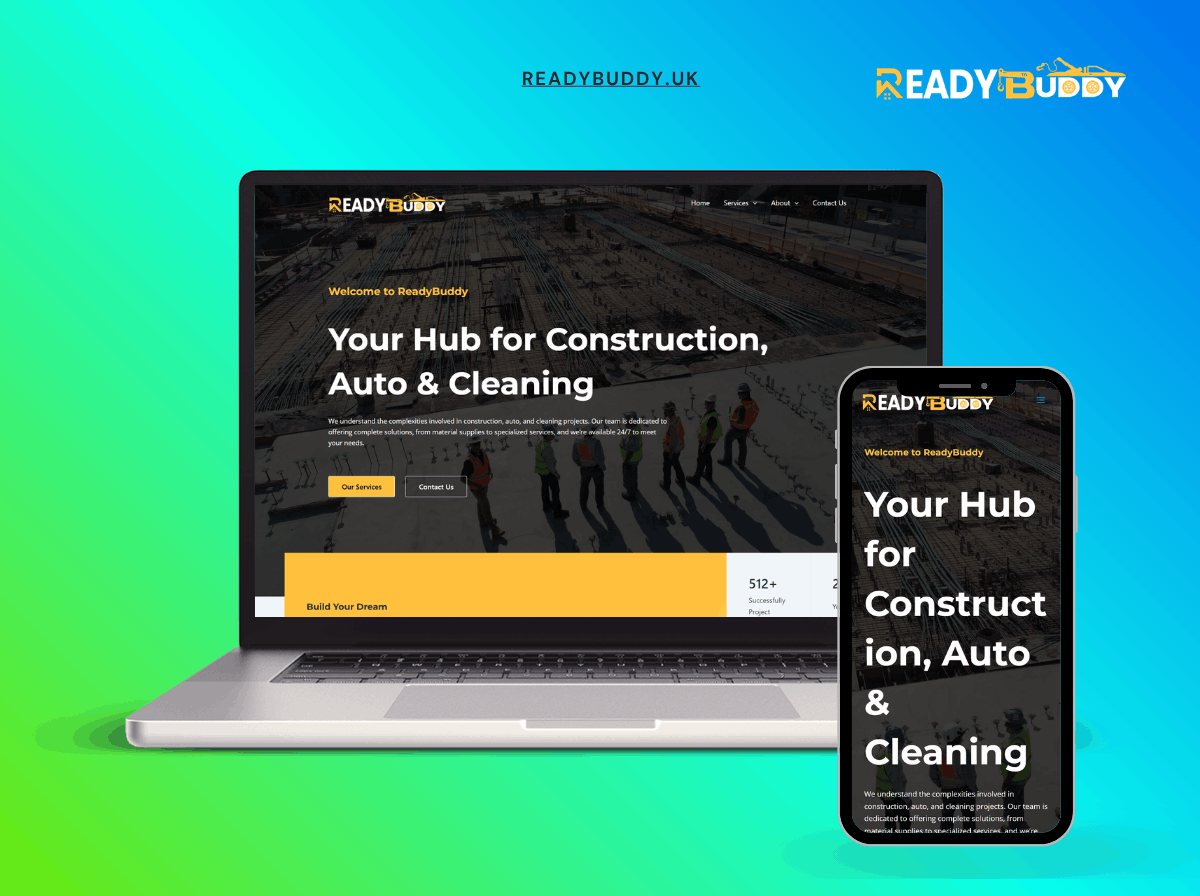 ReadyBuddy hub for construction, auto and cleaning services, with a trade directory