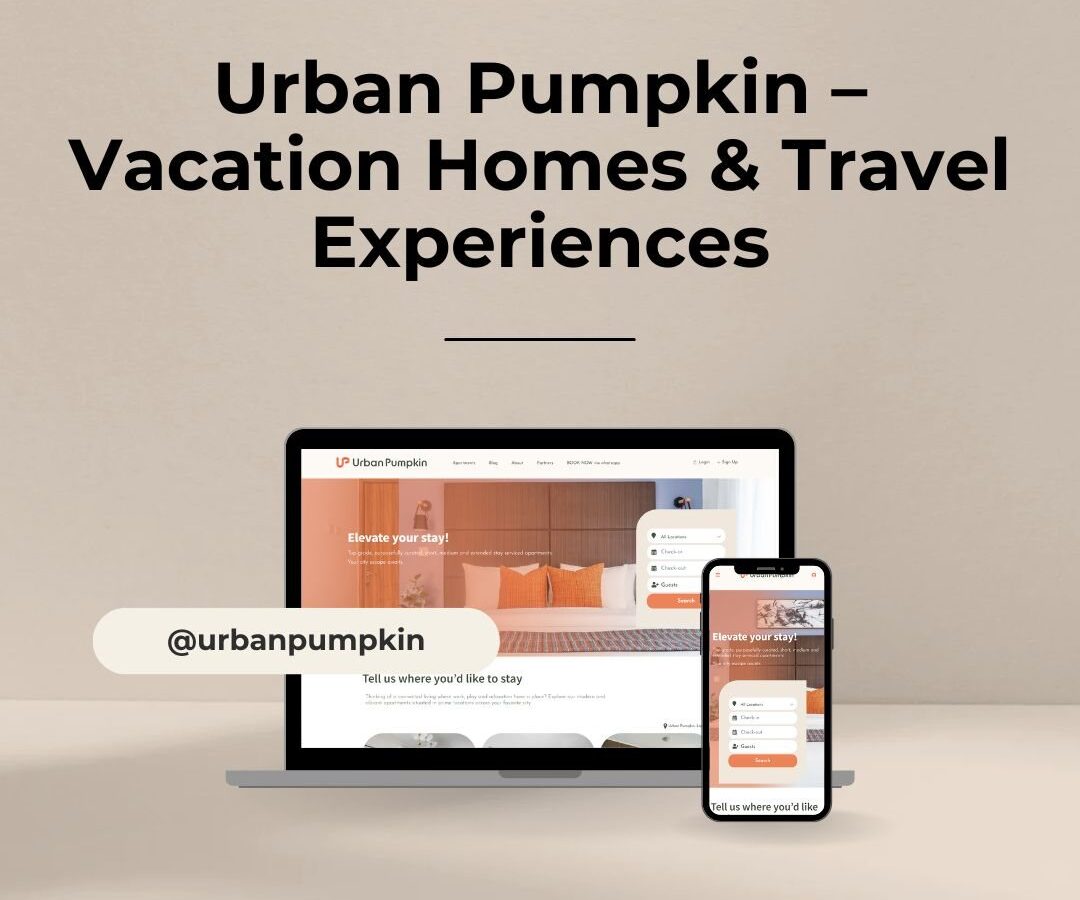 Urban Pumpkin site for vacation homes, with a stay finder and amenities view